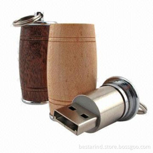 Wooden barrel USB flash drive